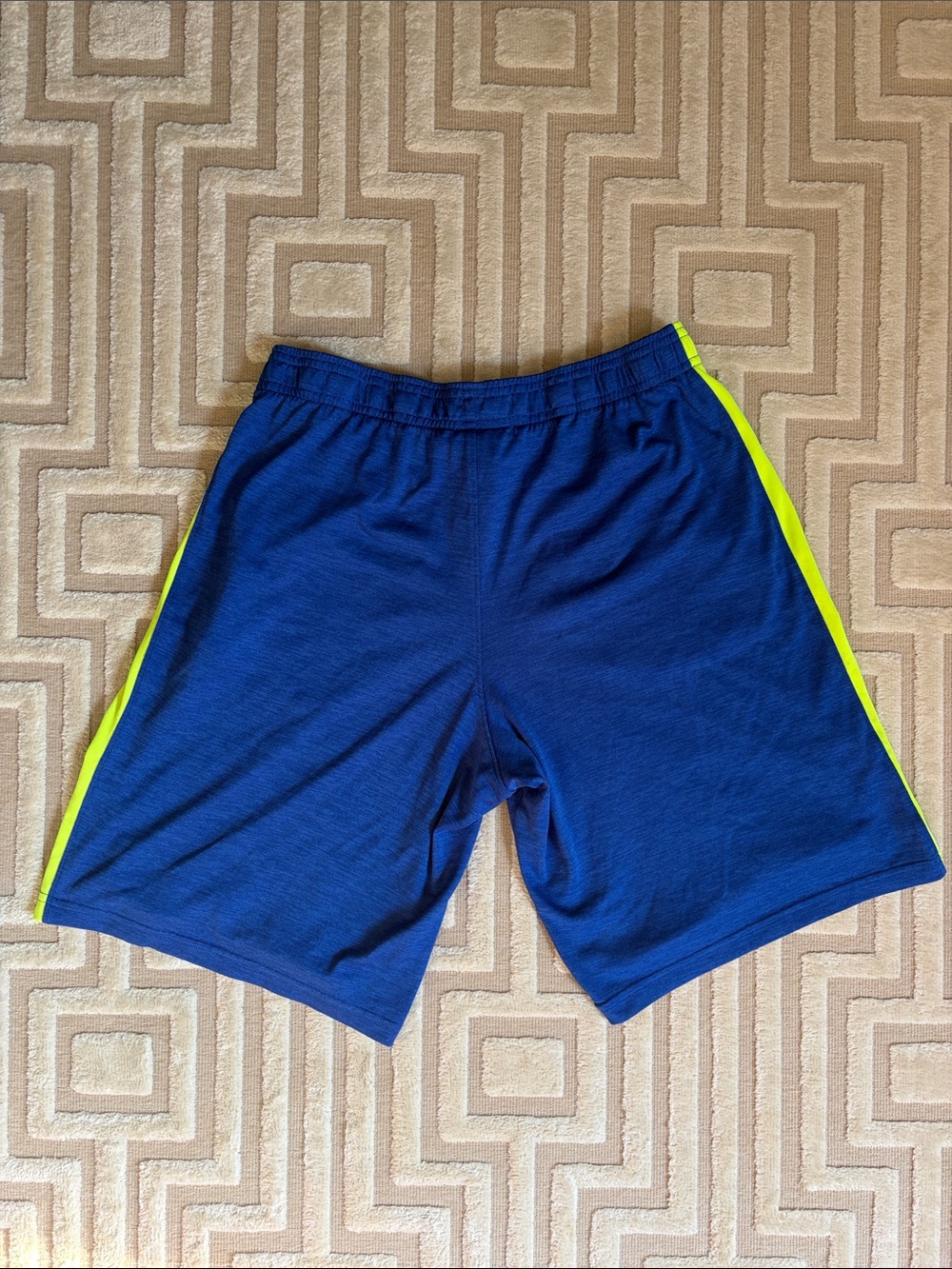 Under Armour Boy’s Blue & Neon Yellow Athletic Shorts - Picture 5 of 5